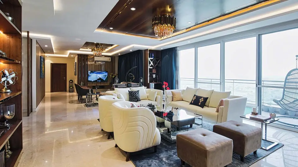 Living room in an Experion Windchants penthouse, Sector 112 Gurgaon